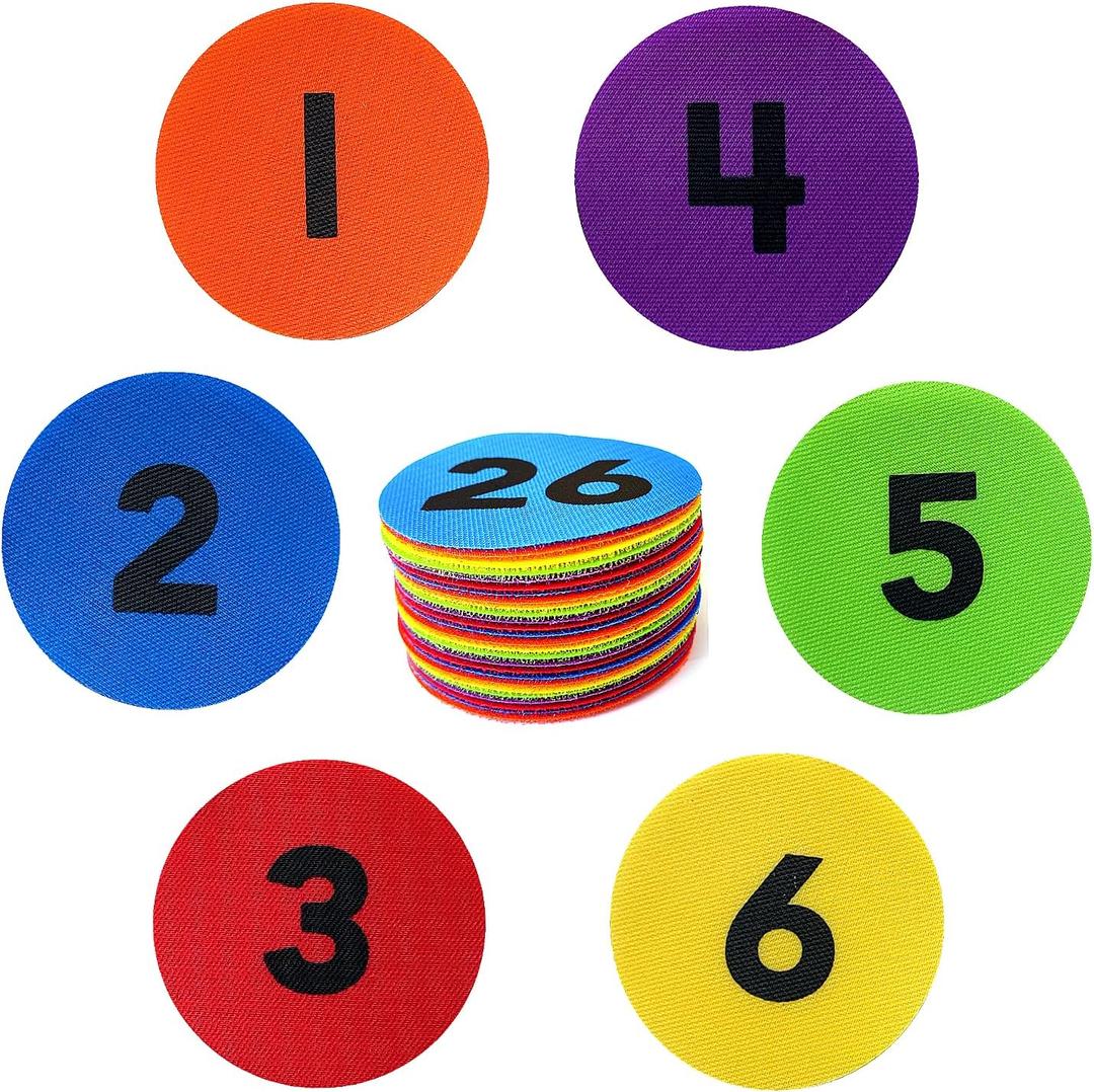 Carpet Dots with Number 1-26,4 Inch Circle Sitting Spots Markers,6 Colors Carpet Markers for Classroom,Floor Dots for Teacher Supplies(26pcs)