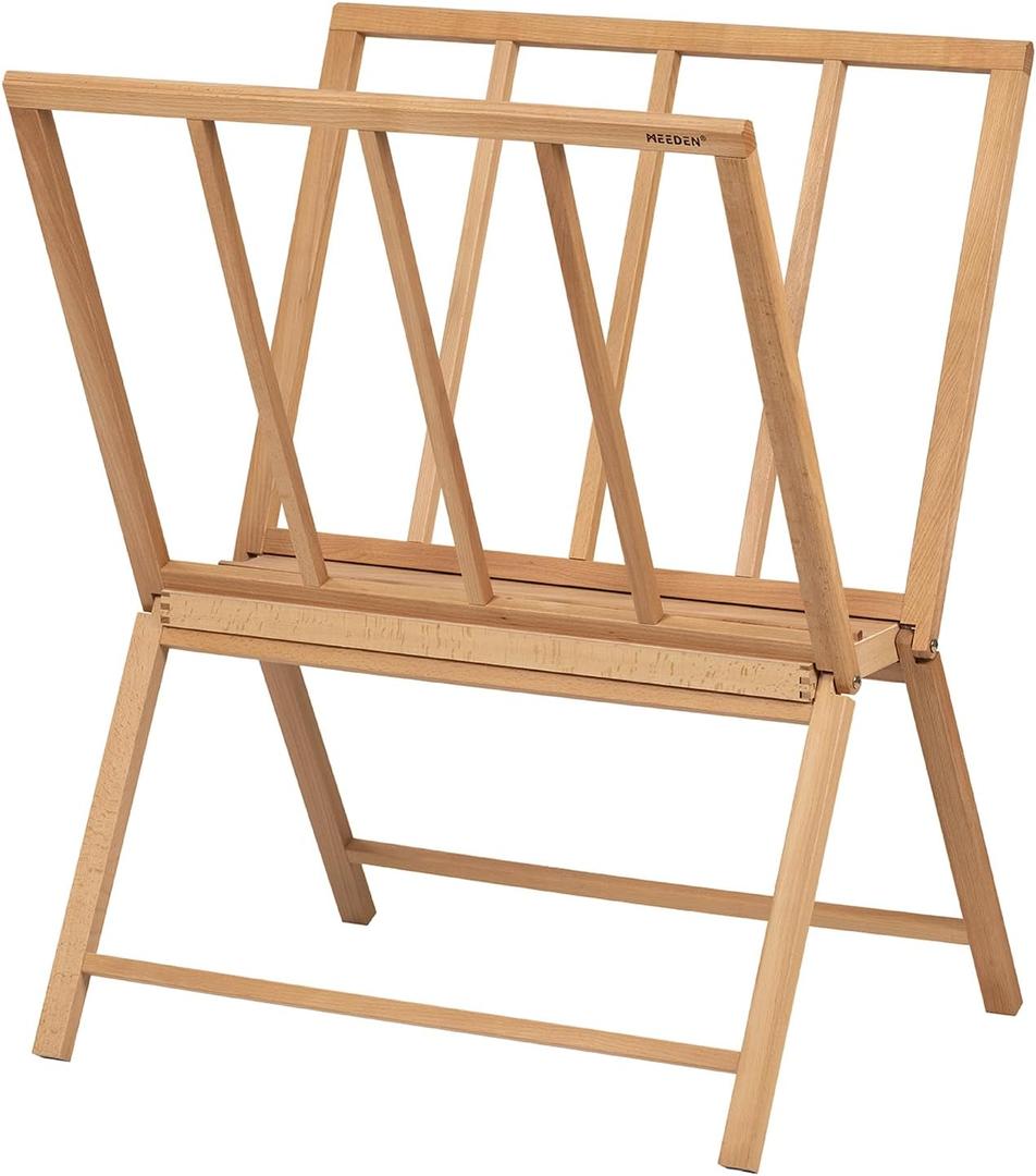 MEEDEN Folding Large Print Rack - Wooden Art Storage Rack - Artist Storage and Display Rack for Canvas Artwork Prints Frame Panels Art Gallery Shows Studios