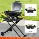 Stanbroil Portable Grill Cart for Weber Q Series Gas Grills, Upgrade Heavy-Duty Grill Stand for Weber Q1000, Q1200, Q1400, Q2000, Q2200, Q2400 with Fold Shelf & Hooks, Comes in One Piece