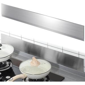 Moxweyeni Front Control Freestanding Range Universal Backguard 35.75" X 4.75" Stainless Steel Backsplash for Stove, Easy Installation Hood Backsplash for Most Kitchen Brands Stove(Silver)
