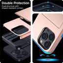 harusaki iPhone 16 Pro Wallet Case with Hidden Card Slot - Wireless Charging Compatible iPhone 16 Pro Case with Card Holder for Women and Men (Pink Gold)