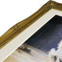 Vintage Gold Ornate Baroque Carved Wood Picture Frame with Mat (Gold, 22x28)