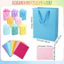 MIMIND 16 Pack 13 x 10 x 4 Inch Large Size Pastel Rainbow Gift Bags with Handles Colorful Paper Gift Bags with 32 Tissue Paper Sheets for Birthday Baby Shower Wedding Shopping, 8 Pastel Rainbow Colors