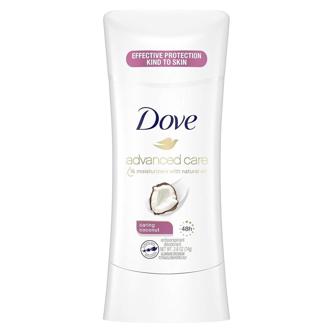 4 Pcs Dove Advanced Care Antiperspirant Deodorant, Caring Coconut, 2.6 oz