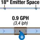 Rain Bird SSF70-50S Drip Irrigation Pressure Compensating 1/2" (0.700" OD) Sub-Surface Emitter Tubing with Copper Shield Technology, 18" Emitter Spacing, 50' Roll