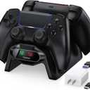 Fachixy Controller Charger for PS5, with 2-Hour Fast Charging chip, PlayStation 5 Charging Station with US Power Adapter and Cable, with LED Charging Status Indicator Light, Black (Pro)