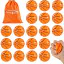 LovesTown 2.5 Inch Mini Basketballs, 20PCS Soft Foam Stress Balls - Squishies for Stress Relief, Party Favors, School