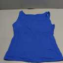 SUUKSESS Women Padded Open Back Boat Neck Tank Tops Double Lined Basic Shirts (Blue, L)