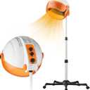 VEVOR 1875W Hooded Bonnet Dryer with Variable Speed, Temperature, Timer, and Wheels for Beauty Salon and Home Spa