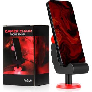 VELENTI Gamer Chair Phone Stand - Phone Holder for Smartphones, Kindles Up to 19 cm Tall - Fun Gaming Accessories for Gamers - Useful Gamer Gadgets - Lovely Birthday Gift for Gamers
