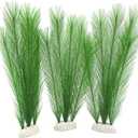 BEGONDIS Aquarium Decorations 3Pcs Fish Tank Artificial Green Water Plants Made of Silk Fabrics Plastic
