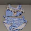 Disney Princess Toddler Girls Two Piece Tankini Top and Bow Tie Bikini Bottom Beach Swimwear Set (5-6 Years, Light Blue)