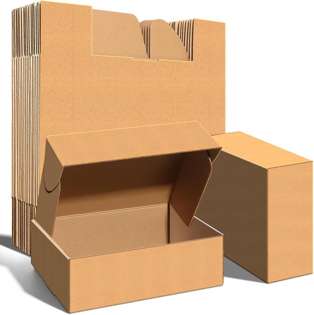 12x9x4 inches Shipping Boxes Set of 20, Corrugated Cardboard Boxes Literature Mailer Boxes Gift Boxes Small Boxes for Shipping Wrapping Mailing Packaging Small Business, Brown