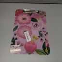 Rimilak Plastic Clipboards with Metal Clip, A4 Letter Size 9 x 12.5 in, Office Decorative for Students Women Men and Kids, Cute Custom Pattern, Pink Flower