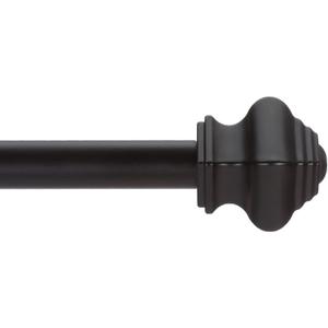 Thestoa Curtain Rods for Windows 46-78 Inch, 5/8"Black Curtain Rods, Stainless Steel Heavy Duty Curtain Rods for Bedroom, Living Room, Outdoor Curtain Rod Black