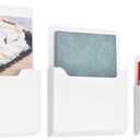 uxcell 3 Pcs Magnetic File Holder, Magnetic Paper Holder for Classroom Refrigerator, Magnetic Wall File Organizer File Holder Paper Letter Organizer Storage (White, Multi Size)