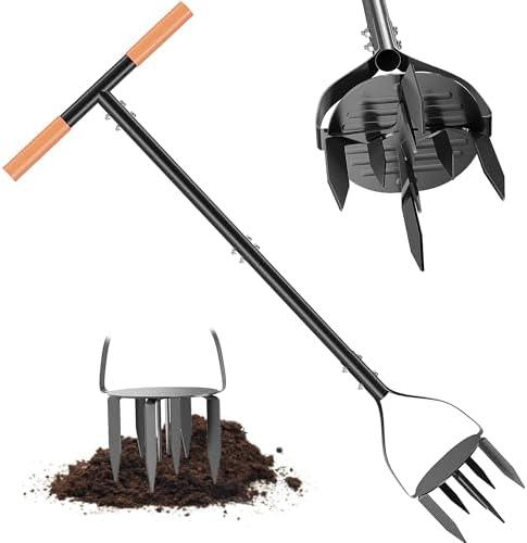 Garden Hand Tiller, 34.6 Inch Garden Claw Twist Tiller Cultivator, Garden Tools with 5.3 Inch Sharp Claw and Non-Slip Comfort Grip, Hand Tiller Garden Claw for Loosening Soil on Farms, Parks