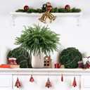 Christmas Norfolk Pine Stems -18Inch Artificial Christmas Green Plants Branch Faux Greenery Branches Pine Picks for Vase DIY Crafts Xmas Garland Wreath Indoor Outdoor Home Holiday Decor (12)