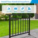 Horizontal Black Deck Railing Kit, 40" H x 36" W,Wrought Iron