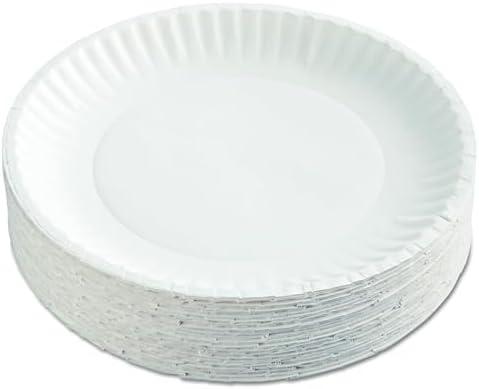 AJM Packaging  AJMPP9GRAWH Corporation PP9GRAWH Paper Plates, 9" Diameter, White, 12 Packs of 100 (Case of 1200)