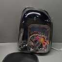 Bird Backpack Carrier, Travel Bird Cage for Small Medium Size Parrot Parakeet Budgies Cockatiel, Portable Clear Bubble Window Bag with Stainless Steel Tray Food Bolw Standing Perch (Black)