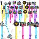 24-Pack 80s Retro-Themed Bubble Wands – Decor Party Favors, Goodie Bag Stuffers & Piñata Fillers for 80s Themed Birthdays, Retro Night Gatherings, Nostalgic Backyard BBQs
