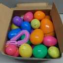 Jumlys 30 Pack Prefilled Easter Eggs with Toys, Mix 4 Sizes Surprise Plastic Easter Eggs with Toys Inside, Perfect for Easter Egg Hunt , Basket Stuffers and Party Favors