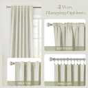 PANGSINNE Natural Linen Blackout Curtains 84 Inch Long - Thermal Insulated 100% Black Out Linen Drapes Room Darkening for Bedroom, Rod Pocket/Back Tab/Clip Rings Ivory Cream