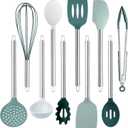 COOK WITH COLOR Silicone Cooking Utensils, Kitchen Utensil Set, Easy to Clean Silicone Kitchen Utensils, Cooking Utensils for Nonstick Cookware, Kitchen Gadgets Set, 10 Pieces, Teal