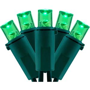 YULETIME 200 Green Wide Angle LED Christmas Lights, 66 Feet Green Wire UL Certified 5mm Holiday String Light Set (Green)