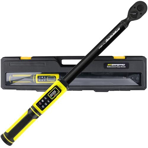 ATsafepro Digital Torque Wrench,1/2-Inch Drive Torque Wrench - 5-340Nm (4-250 ft-lb),Heavy Duty Torque Wrench with Buzzer, 5 Units, ±2% Accuracy for Trucks & Machinery
