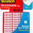 Scotch Restickable Tabs, Clear,1-in x 1-in,18-Tabs (R100)