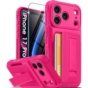 Oneagle Wallet for iPhone 17 Pro Case with Card Holder(4-5 Cards) [RFID Blocking] [Screen Protector] Full Camera Protection Case with Kickstand 15FT Shockproof Heavy Duty Phone Case for iPhone 17 Pro