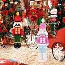 2 Pcs Crochet Christmas Nutcracker Characters with Wood Base Christmas Tree Crochet Tabletop Ornaments Xmas Holiday Nutcracker Soldier Figure Table Centerpieces Decoration Knitting Craft Art Supplies