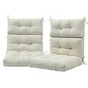 FUNHOME Indoor/Outdoor High Back Chair Cushions Set of 2-Cream White