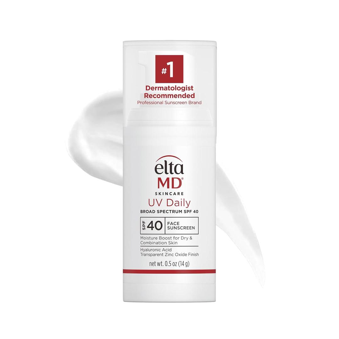 EltaMD UV Daily Face Sunscreen Moisturizer with Zinc Oxide, Daily Face Moisturizer with SPF, Great for Dry, Combination, and Normal Skin (08 - Untinted (0.5 oz))