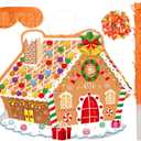 Christmas Gingerbread House Theme Piata 16 Inch Mexican Piata with Stick Blindfold Christmas Piatas Bundle for Xmas Birthday Holiday Game Favor Photo Prop