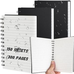 Sayglossy 3 Pack 5x7 Inch Waterproof Paper Spiral Notebook Lined 300 Pages All Weather Notepad Hardcover Construction Notepad Weatherproof Notepad Tactical Notebook for Outdoor Police Recording