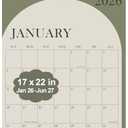Large Calendar 2026 with Spiral Bound - 18 Month Big Calendar from January 2026 to June 2027, Vertical Large Monthly Calendario 2026 for Wall, 22" x 17", Green