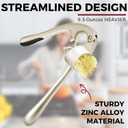 Kitessensu High Effective Garlic Press With Studs, Heavy Duty Garlic Mincer, Easy to Squeeze and Clean, Rust Proof & Dishwasher Safe, Ginger Crusher- Imperial Silver