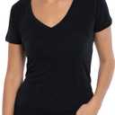 Everyday Merino Women's V-Neck Tee, Black, Large