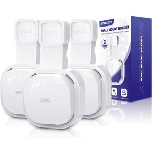 Wall Mount Holder for eero 6 and for eero 6+ Router Mesh Wi-Fi System No Messy Wires, Space-Saving Outlet Wall Mount Holder for eero 6 Plus Extender, Stand Bracket for eero 6+ (White-3pcs)