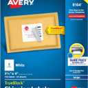 Avery Printable Shipping Labels with Sure Feed, 3-1/3" x 4", White, 150 Blank Mailing Labels (8164)