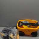 Todders Wheelbarrow Gardening Set, Kids Rake and Shovel Set for Dirt Digging, Garden Tools Equipment for Yard Outdoor Sandbox Summer Toys Gifts for Ages 2-5 Years (8pcs Orange Wagon Set)