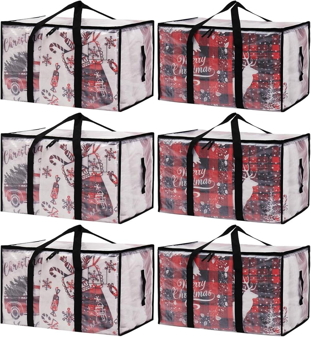 Moving Bags Heavy Duty Extra Large, Alternative for Moving Boxes & Moving Supplies,Clear Storage Bins with Lids, Plastic Packing Tote, Storage Bags for Clothes with Handles & Zippers(Clear, 6 Pack)