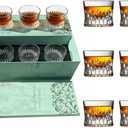 Whiskey Glass Set of 6  Premium Lowball Glasses (4 oz) forScotch Cocktail Rum Cognac Vodka Liquor  Crystal-Clear Old Fashioned Glasses Perfect Holiday Gifts