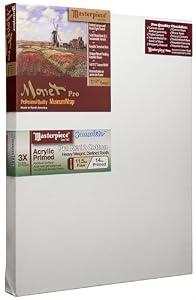 Masterpiece ZSMS-1020 Monet Pro 1.5" Deep Sausalito Heavy Weight and Texture 14 oz Cotton Stretched Artist Canvas 10" x 20"