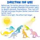 48Pcs Glow in Dark Mini Dinosaur Figures Kids Easter Egg Fillers Basket School Birthday Party Favors Supplies Dino Cupcake Toppers Pinata Goodie Bags Stuffers Classroom Prizes Carnival Bulk Toy Gift