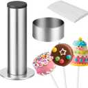 Juome Circle Cake Pop Mold Kit, Round Cake Pop Cutter and Pusher Cake Pop Maker with Sticks, Cake Pop Supplies Accessories, Baking Tools for Home Baking Desserts