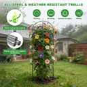 Garden Obelisk Trellis for Climbing Plants 5.7/4.5FT Heavy Duty Metal & Rustproof Plant Climbing Support for Garden Indoor Outdoor Potted Plant Flowers Fruits Vegetable Vines (4.5FT / 1Pack)